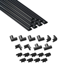D-Line 20x10mm Cable Trunking 4m Multipack, Half Round Profile, Self-Adhesive Wire Cover, Paintable Cable Management - 10x 20mm (W) x 10mm