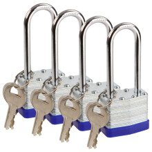 SEPOX 4Pack Heavy Duty Padlock Keyed Alike, 40MM Laminated Steel Lock Body, 60MM Extra Long Shackle, Ideal for Gym Locker, Sheds, Gate, Warehouse