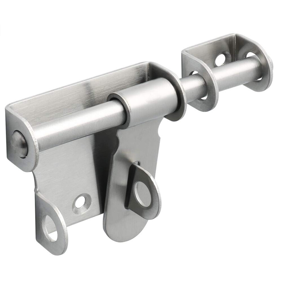 Sayayo Heavy Duty Gate Latch - Stainless Steel Brushed Finished, Sliding Bolt Lock For Wooden Gates, Outdoor Garden Shed Locks, Ems320u 5051226901782