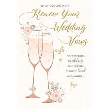 Piccadilly Greetings Traditional Wedding Card Renewal of vows - 9 x 6 inches