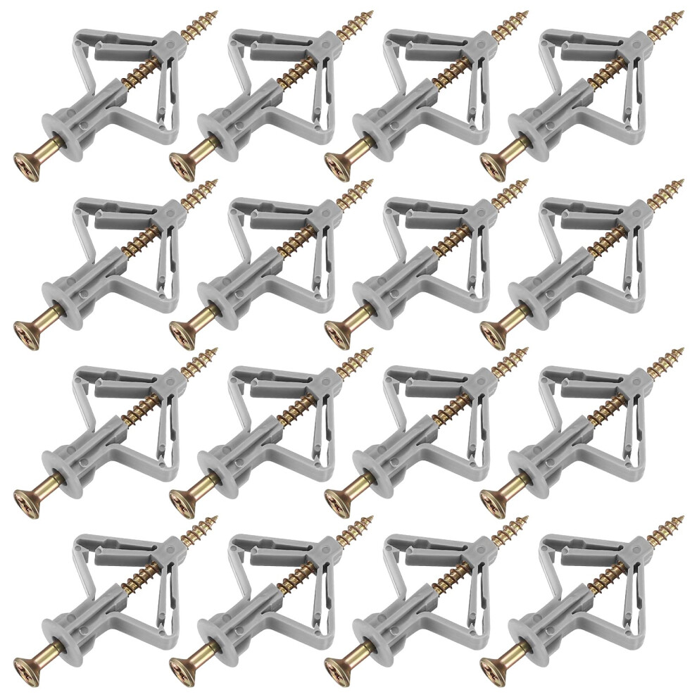 100 Plasterboard Wall Plugs And Screws Set(50 Wall Fixings Expansion Plug Anchor Bolts + 50 Screws) 5051226949401