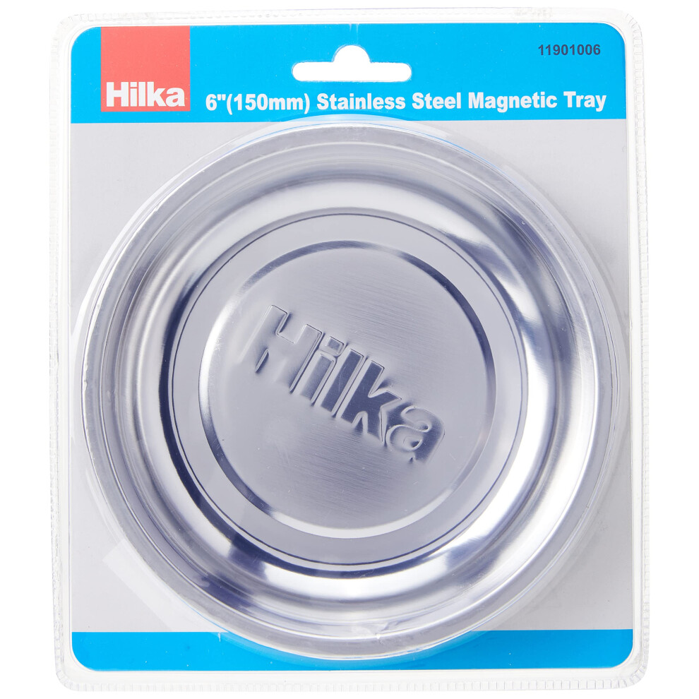 Hilka 11901006 6-Inch Diameter Stainless Steel Magnetic Tray, Silver