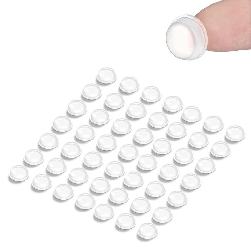 50 Clear Soft Close Pads | Small Silicone Rubber Bumper Pads | Self Adhesive Furniture Coaster Feet | Anti Door Slam | Cupboard Door Stoppers 5051226961526