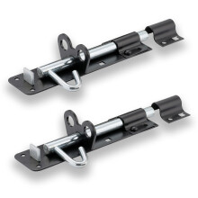 XFORT 2 Pack Brenton Strong Sliding Lockable Padbolt 100mm (4") Ideal for use with Shed Doors, Gates and Outhouse Doors (100mm, Black)