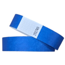 J&R Wristbands 3/4 inch 100 Pack Blue 19mm Made from Dupont Tyvek Paperlike Used for Events.