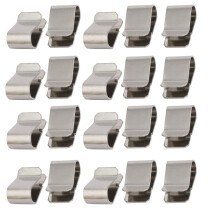 sourcing map 20pcs Stainless Steel Spring U Clip Silver Tone 21.4mm x 12mm