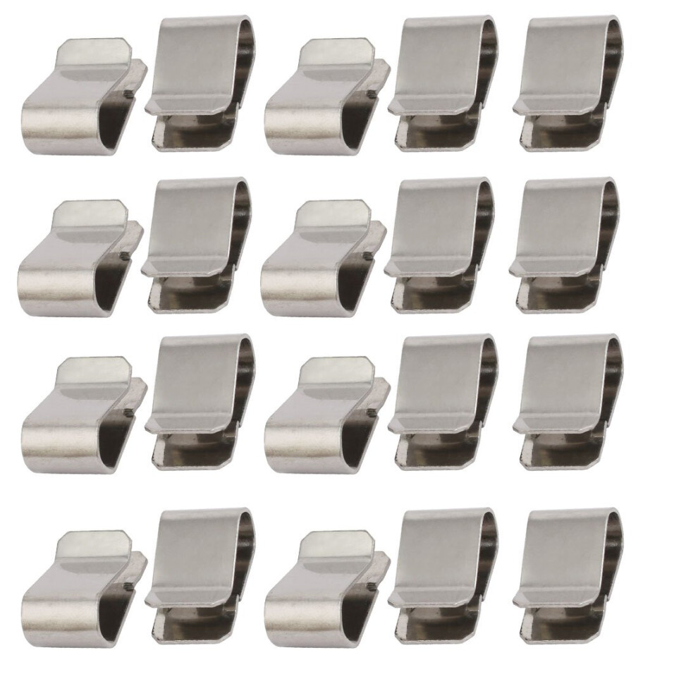 Sourcing Map 20Pcs Stainless Steel Spring U Clip Silver Tone 21.4Mm X 12Mm 5051226901621