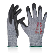 DEX FIT Nitrile Coated Work Gloves FN330-3D-Comfort Stretchy Fit, Firm Grip, Thin & Lightweight, Touchscreen Fingers, Protective & Durable, Breathable