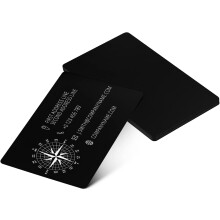 50 Pieces Metal Business Cards Impressive Blank Laser Engraved Aluminum Alloy Thickness Black Metal Card Engraved Blank Business Cards for DIY Gift