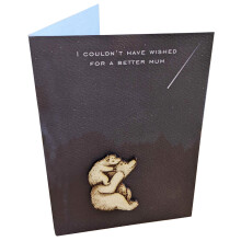 Special Mothers Day Card or Mum Birthday Card with Wooden Bears