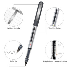 Gelanty Rollerball Pens, 24pcs Black Liquid Ink Ballpoint Gel Quick-Drying Pen for Home, School, Office, Writing, Drawing, Artwork