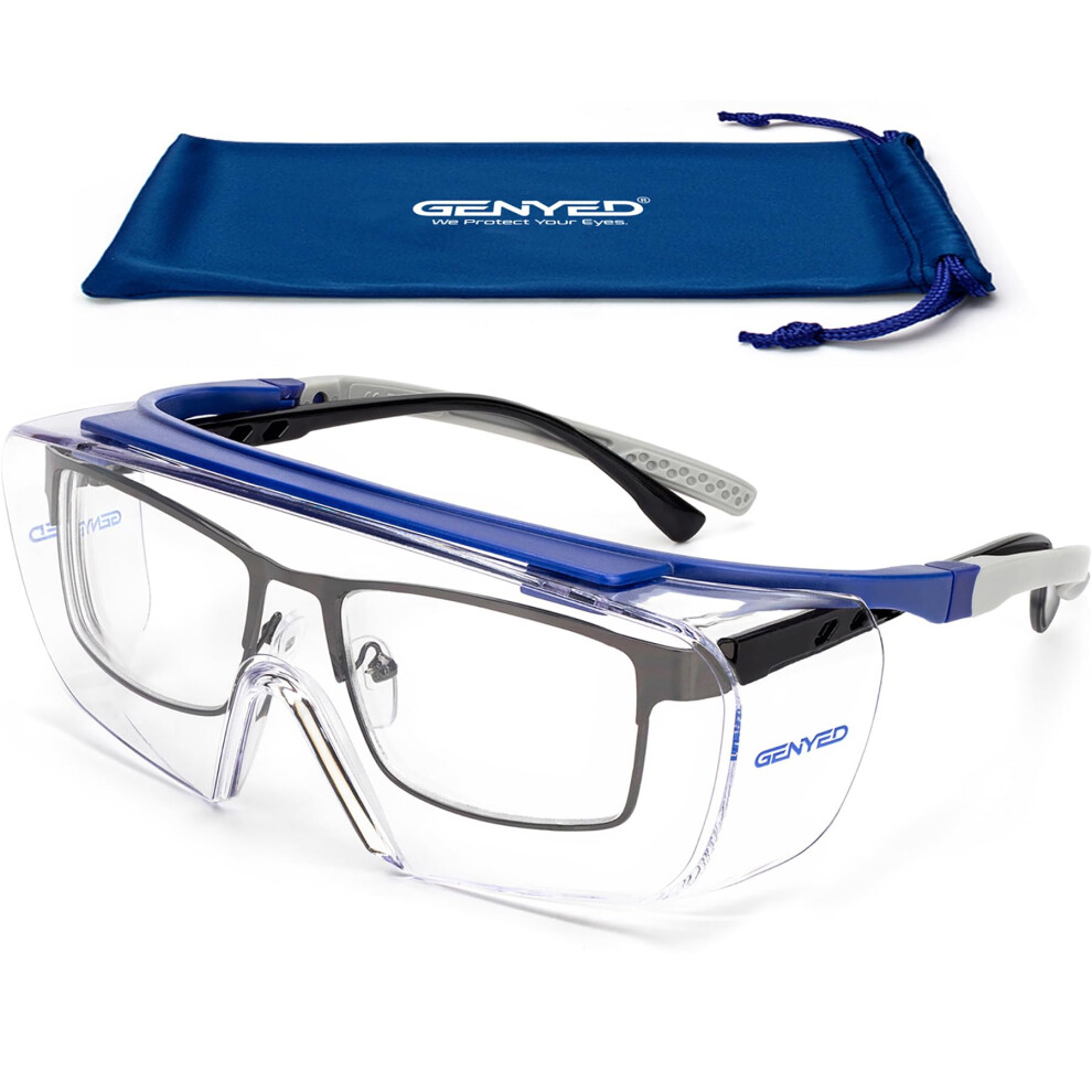 Genyed Safety Glasses For Work, Overspecs To Fit Over Prescription Glasses, Scratch-Resistant, Anti-Fog, Uv400, Adjustable Temples, Wrap-Around Lenses 5051226973666