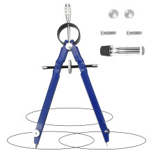 Professional 10-Inch Diameter Geometry Compass with Lock, Extra Lock Screws and Lead Refills - Drafting and Drawing Tool