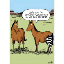 Woodmansterne Funny Get Well Card - Get Well Card with Zebra Hip Replacement Design - Eco-Friendly Get Well Card