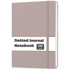 Mr. Pen- Dotted Journal Notebook, 5.7"x8.3", 160 Pages, Fabric Hardcover, Brown Bullet Journal Notebook