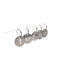 NanTun 30mm 304 Stainless Steel Key Tags with Ring 10 pcs, Hollowed Number ID Tags Key Chain, Numbered Key Rings - 1 to 10