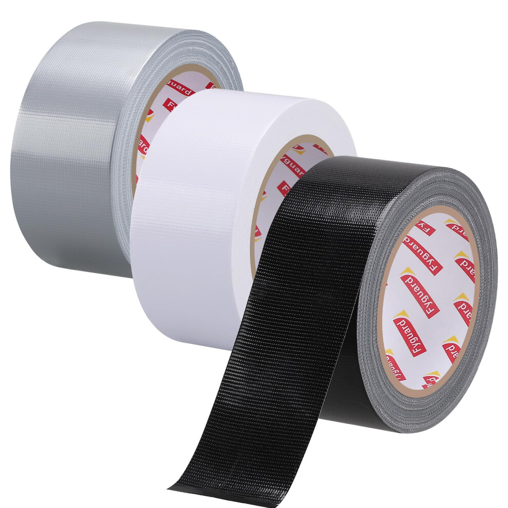 Fyguard 3 Rolls Duct Tape, 48Mm X 28M Gaffa Tape 210Î¼ Heavy Duty Tape Weatherproof Waterproof For Household Garden Repairing Fastening Bundling 5051226969638