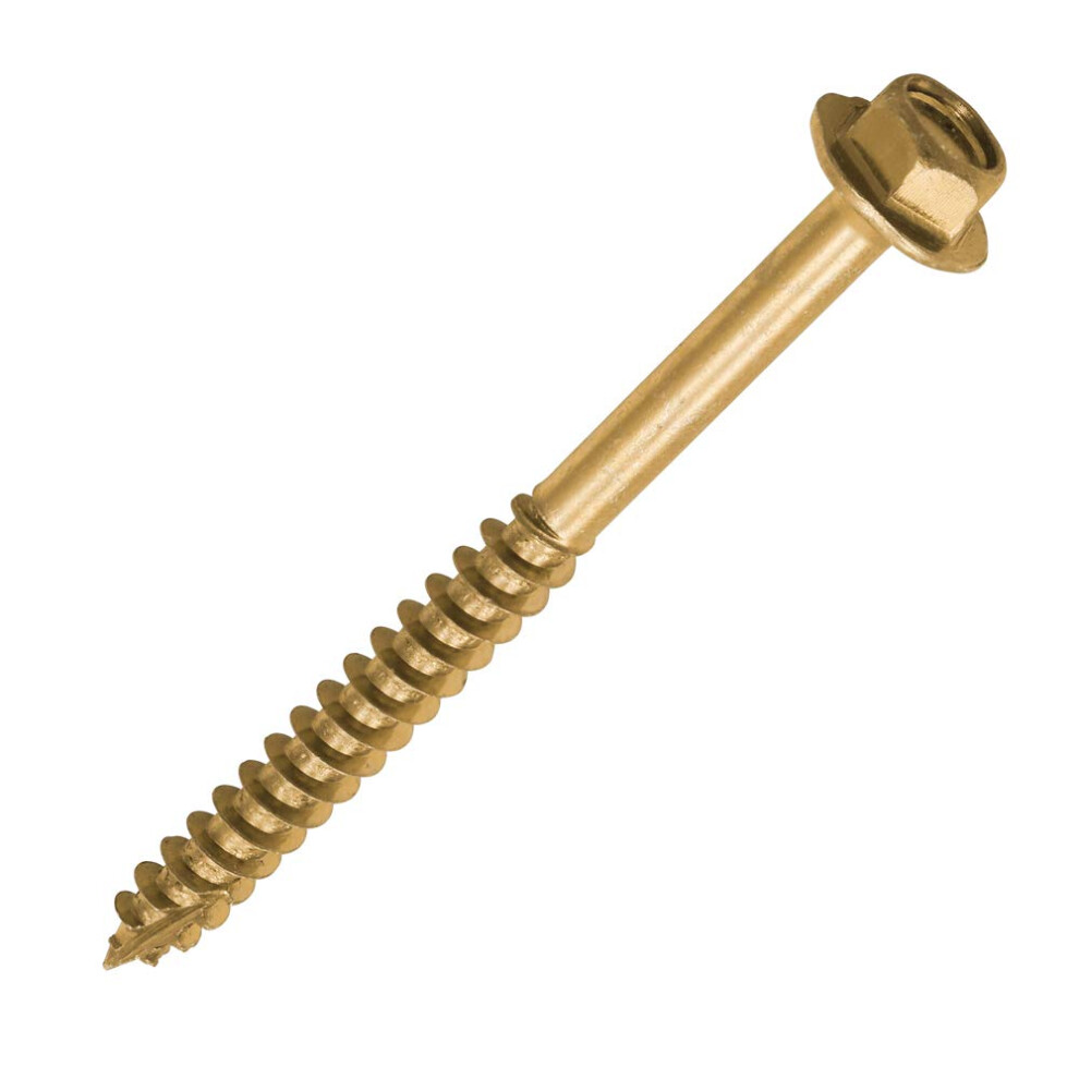 Timco Advanced Coach Screw | Hex Flange Head | Slash Point | | 6.0 X 70 | Box Of 100 (670Scsy) Yellow