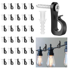 BQMEZRNUS 30Pack Q-Hanger Screw in Hooks Screw Hooks with Safety Buckle for Hanging String Lights Plants Indoor and Outdoor Garage New Year Party for