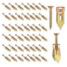 200 PCS Self Drilling Drywall Anchors Kit, Zinc Plated Steel Hollow Wall Fixings with Screws for Plasterboard