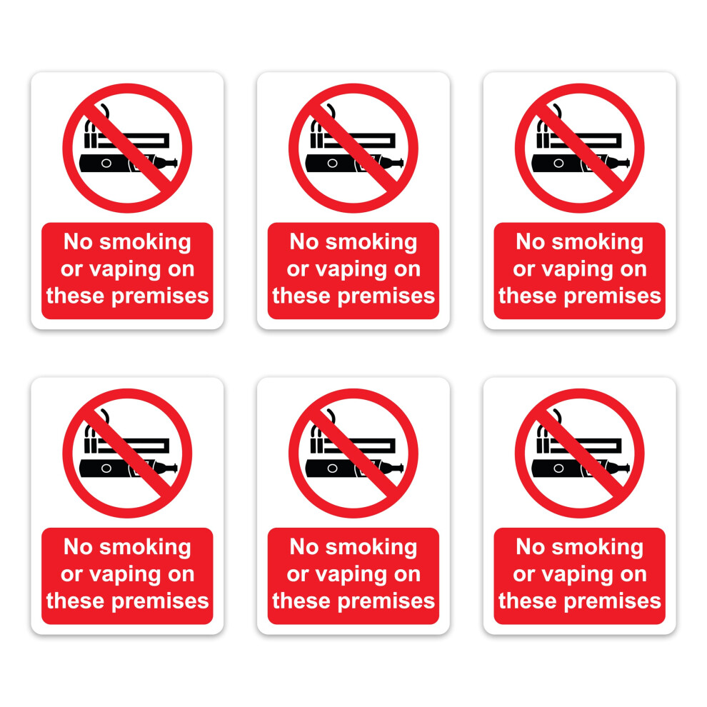 Dam Words 6 X No Smoking Signs For Premises | 100 X 75 Mm Self Adhesive, Durable, & Weatherproof No Smoking Or Vaping Signs For Premises 5051226963131