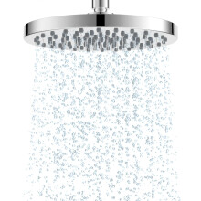 Hibbent Fixed Shower Head 8 Inch Rainfall Showerhead, Round, Chrome
