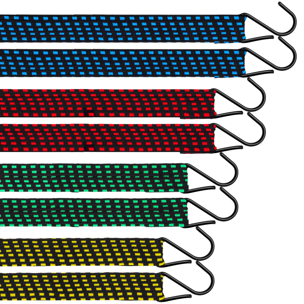 Bungee Cords With Hooks, 8Pcs Heavy Duty Bungee Straps, Weatherproof Uv-Resistant Bungee Cord, Elastic Bundy Cord With Hooks Includes 40Cm, 60Cm 5051226968853