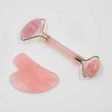 Gua Sha and Jade Roller, Facial Scraping Tools with Rose Quartz Massager for Face, Eyes and Neck Skin Care