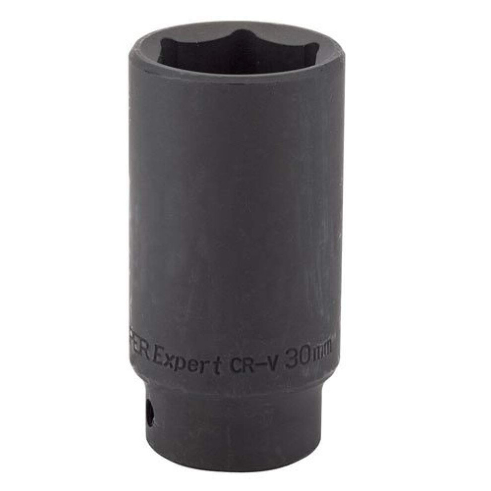 Draper Expert Hi-Torq 1/2" 30Mm Deep Impact Socket | 6 Point Hex Socket | Chrome Vanadium Steel Wrench Accessory | 30870