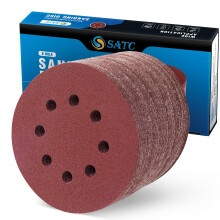 SATC Sanding Discs 120 Grit 72Pcs Orbital Sander Discs 125mm Hook and Loop Round Orbital Sander Pads for Sanding