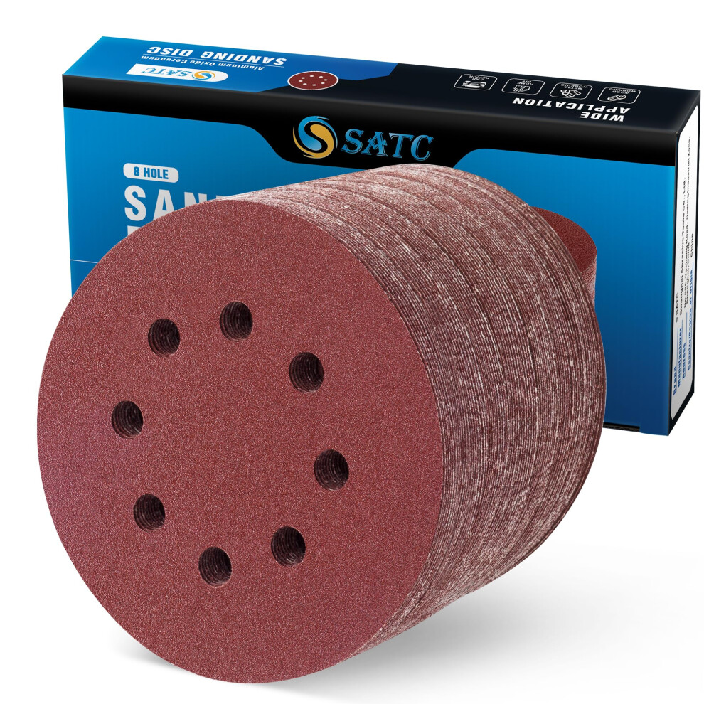 Satc Sanding Discs 120 Grit 72Pcs Orbital Sander Discs 125Mm Hook And Loop Round Orbital Sander Pads For Sanding 5051226961557