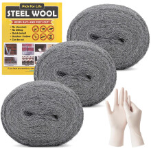 PICK FOR LIFE Wire Wool Mice 3 Pack Coarse Steel Wool Rats Hole Gap Blocker