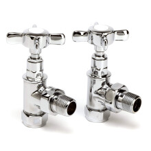 Genoa Traditional Chrome Angled Radiator & Towel Rail Valves Central Heating and Column radiators