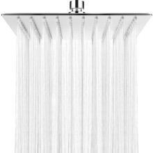 HAUSPROFI Rain Shower Head 8 inch Large Top Spray Square Showerhead 304 Stainless Steel Ultra Thin Powerful High-Pressure Bathroom Easy Installation