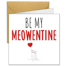 Cute Valentines Card Girlfriend | Be my MEOWentine Valentine’s Day Card for boyfriend Husband Wife Him Her Anyone
