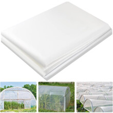 KAHEIGN 2M x 10M Heavy Duty Polythene Sheeting, Extra-Thick Clear Garden Grow Polytunnel Cover Polythene Horticultural Membrane for Gardening