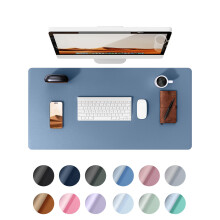 YSAGi Leather Desk Mat, Large Mouse Mat, Non-Slip Desk Pad, Waterproof Leather Table Protector Writing Pad for Office and Home (80 x 40 cm, Sea Blue)