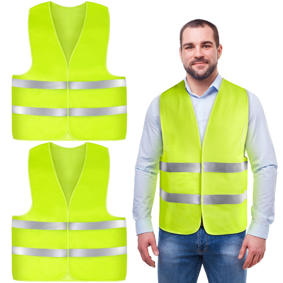 Aybuy 2 Pack Hi Vis Vests,High Visibility Vest,Safety Reflective Jacket Adjustable High-Visibility Gilet For Adult Men Women,Fit Traffic 5051226905162
