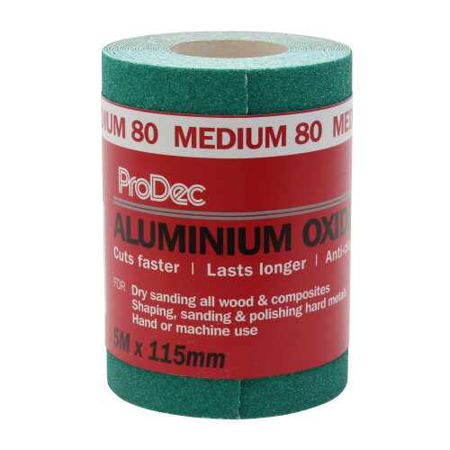 ProDec 5m Roll 80 Grit Medium Grade Green Aluminium Oxide Machine Sanders