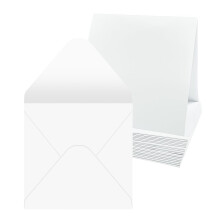 20 Pack 6x6 inch Blank White Greeting Cards and Envelopes, 300gsm Blank Cards and 100gsm Envelopes for Card Making, Invitation and Greeting Cards