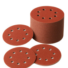 LESNIC 80 Grit Sanding Discs 50 pcs, 125mm Sanding Sheets 5in 8 Holes Pads Hook and Loop for Orbit Orbital Sander and All Oscillating Tools