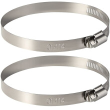 4 inch Hose Clip Clamps Adjustable Large Size Stainless Steel 2 Pack Pipe Clips Worm Drive Clamp Assorted for Securing Hose Connections (91-114mm)