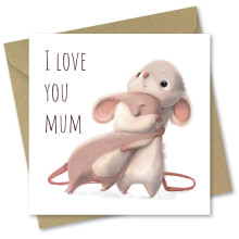 Mothers Day Card. Card for Mum. Mice Design with Matching Envelope. 150x150mm. Ecofriendly. Printed and Packed in UK, by Absolutely Yours.
