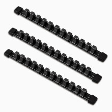ACEBON Tools Socket Organizers - 3 Piece Holder Kit, 1/2 inch Drive, Portable Clip Rail Holds 36 Sockets