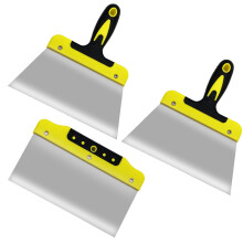 3Pcs 8" Wallpaper Scraper, Flexible Wallpaper Steamer, Stainless Steel Scraper Tool Kit for Removing Wallpaper Paint, Filling Putty