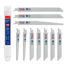WORKPRO WORKPRO 10-Piece 150/230 mm Bi-Metal Reciprocating Saw Blades Set with HSS Teeth, 6–18 TPI & 10/14 Variable TPI, Wood & Metal Cutting