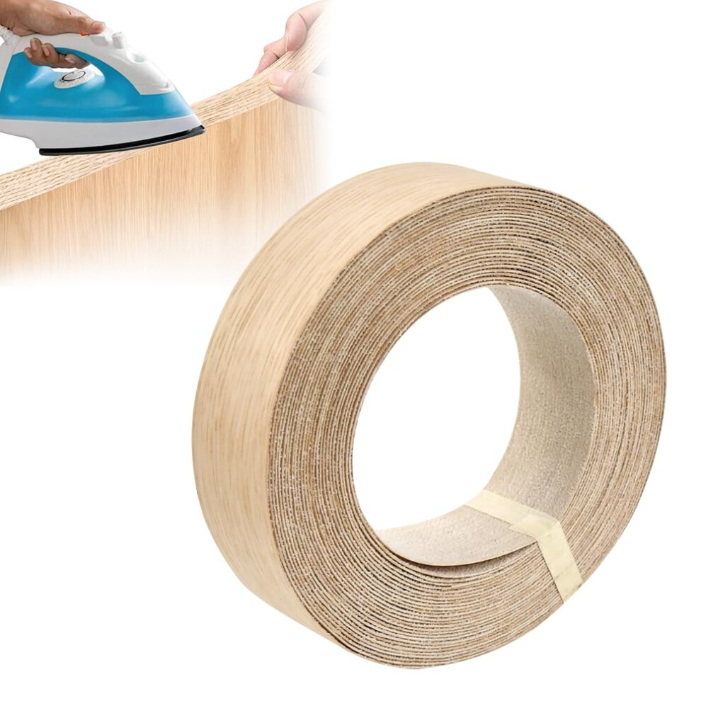 Adertos 40Mm Real Oak Edging Tape - 10M Iron On Edging Strip Pre-Glued Oak Veneer Edging Tape Hot-Melt Adhesive Wood Trim Edging For Diy Application 5051226964091