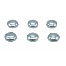 JAM2DAY 6 x Screw Cover Caps for No 6-8 Gauge Screws, Firm Clip-On Type, Chrome Effect