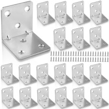 Xyxu L Brackets for Wood, 20pack Heavy Duty 40x40x40mm Metal Right Angle Corner Sleeper Brackets for Wood with Screws