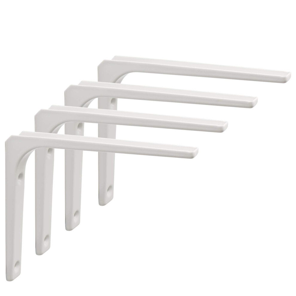 Sayayo Shelf Bracket Corner Brace Angle Bracket Shelf Support Wall Hanging 150Mm*125Mm, Metal Bright White Finished, 4 Pcs, Ejr150w-4P 5051226891564